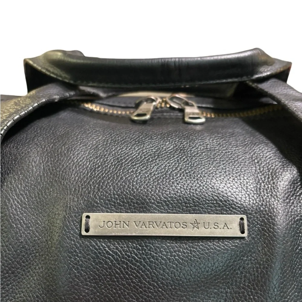 John Varvatos Dark Leather Duffel Bag - Picture 2 of 15